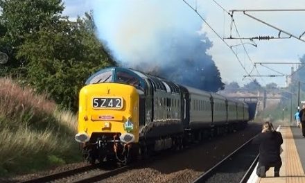 55009 ‘alycidon’ at multiple locations working the Deltic retro Scot III with thrash,clag and tones